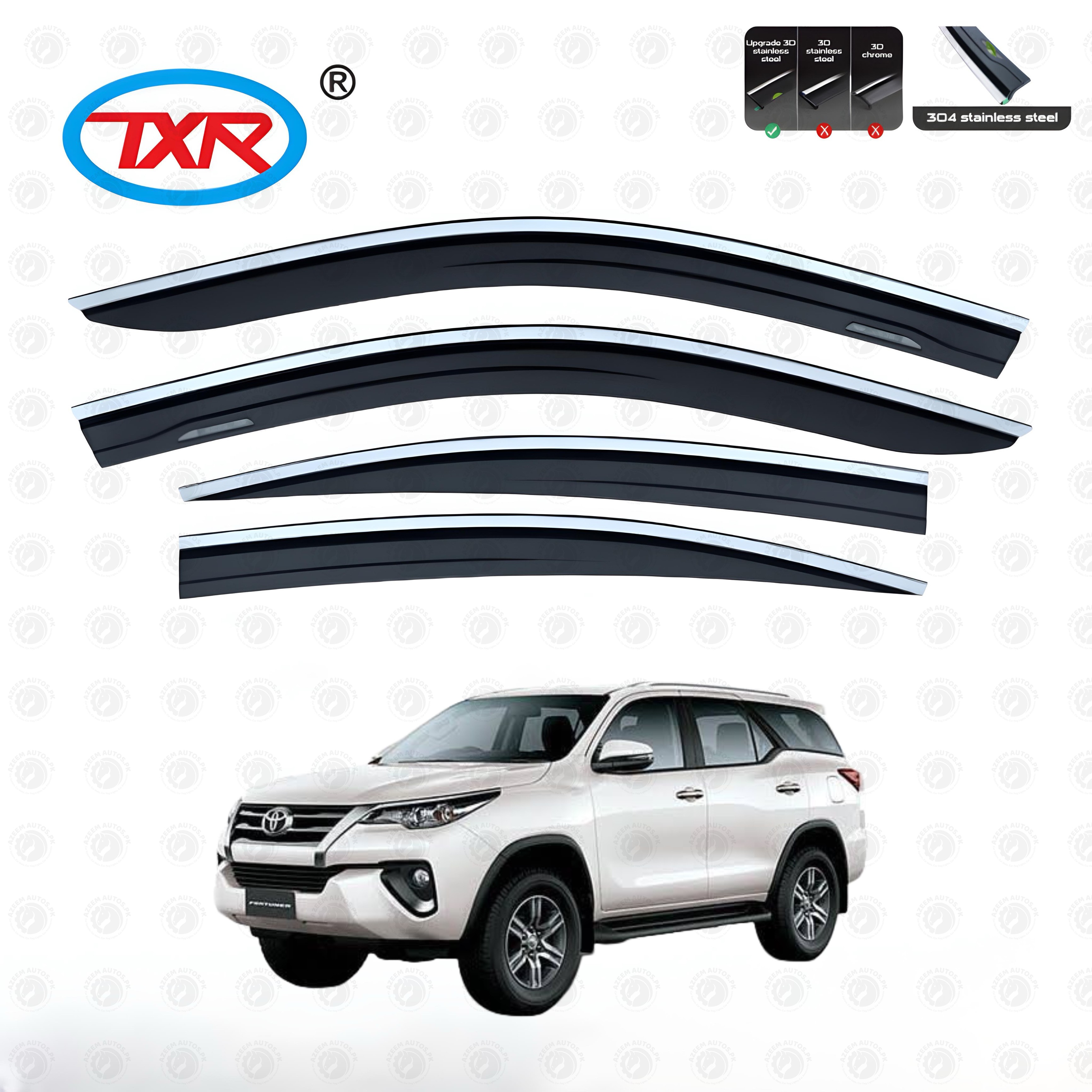 Toyota Fortuner Air Press/Sunvisor Txr With Chrome Model 2019-2024