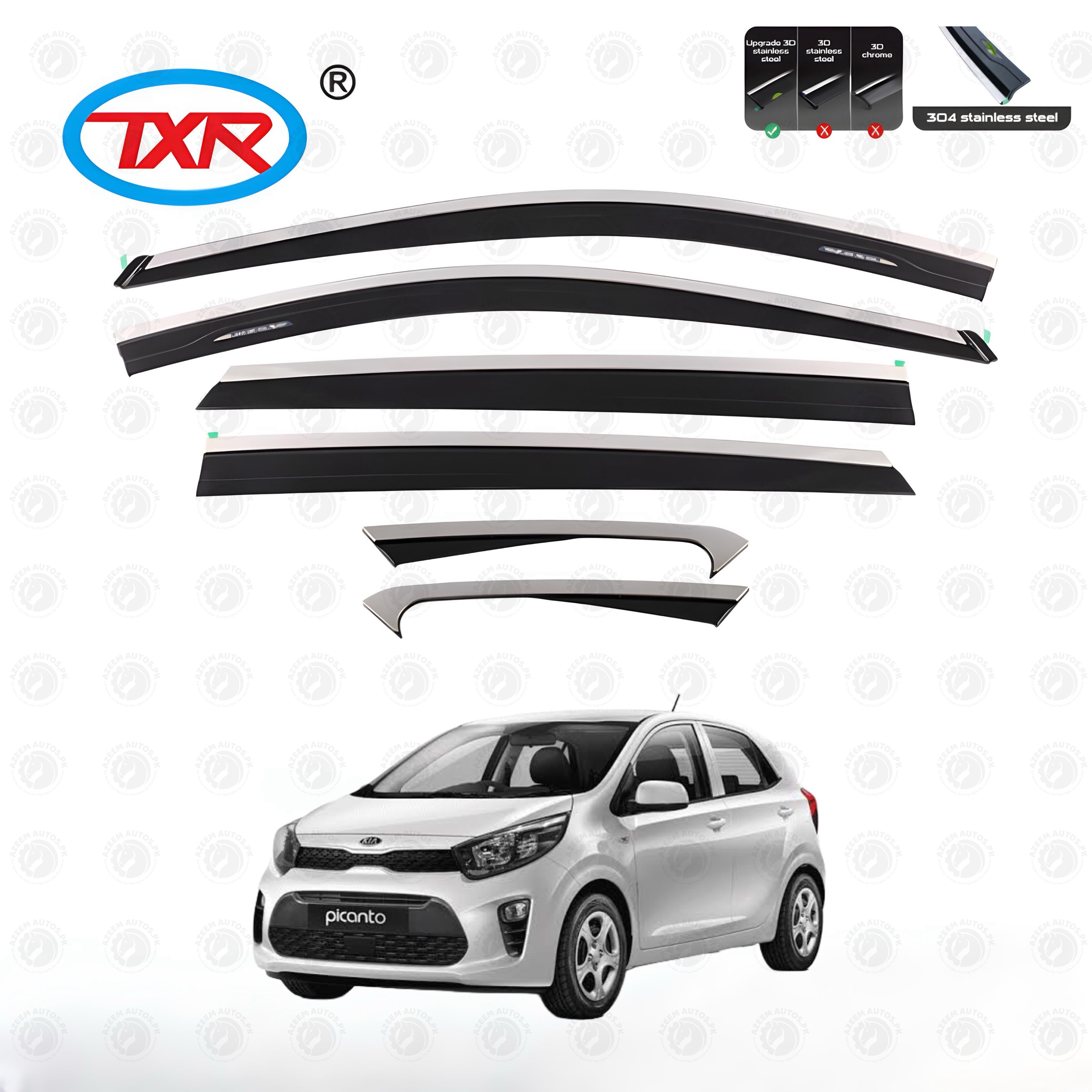 Kia Picanto 6 Pec Air Press/Sunvisor Txr With Chrome Model 2019-2022