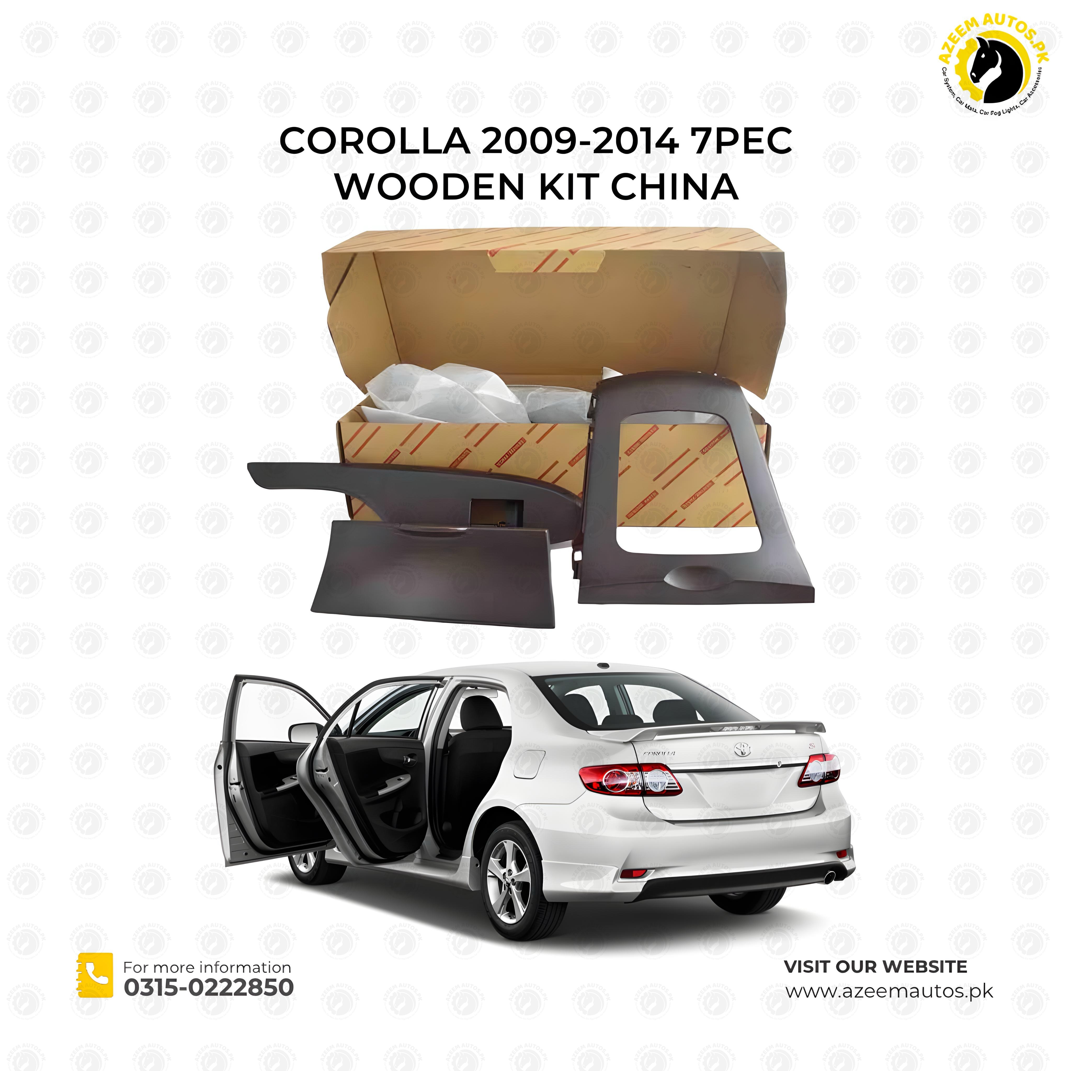 Toyota Corolla 2009-2012 Interior Wooden Trim Kit Dark Wood 7 Pcs