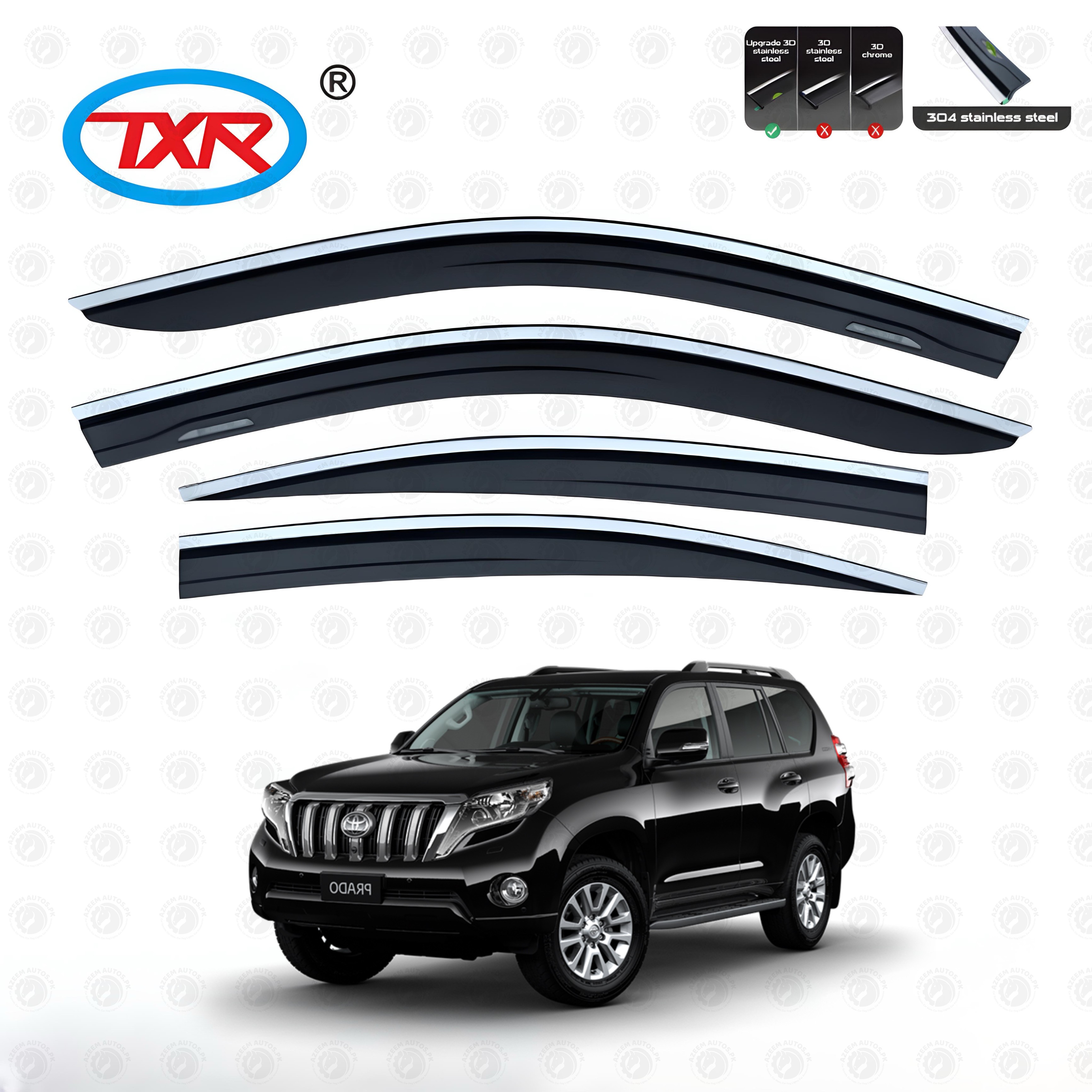 Toyota Prado FJ150 Air Press/Sunvisor Txr With Chrome Model 2009-2018